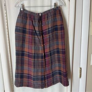 Vintage PIMS Plaid Linen Skirt